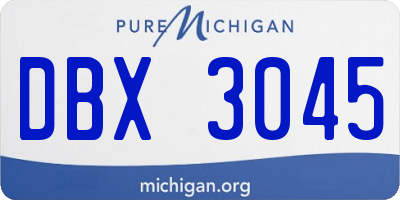 MI license plate DBX3045