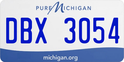 MI license plate DBX3054
