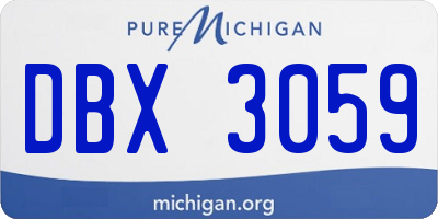 MI license plate DBX3059