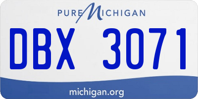 MI license plate DBX3071