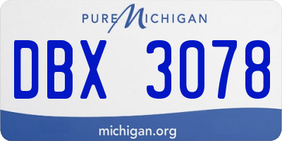 MI license plate DBX3078