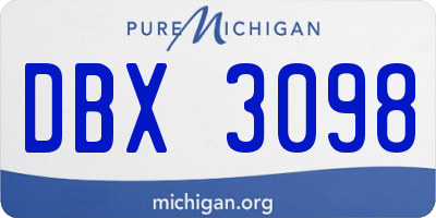 MI license plate DBX3098