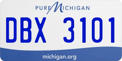 MI license plate DBX3101