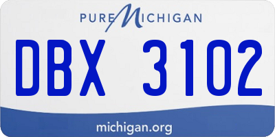 MI license plate DBX3102