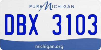 MI license plate DBX3103