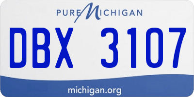 MI license plate DBX3107