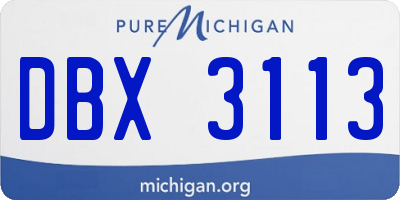 MI license plate DBX3113