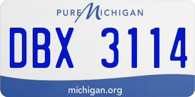 MI license plate DBX3114