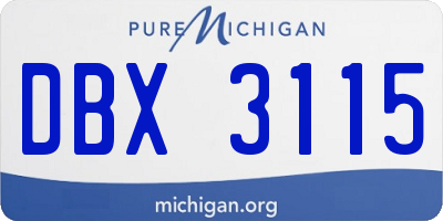 MI license plate DBX3115