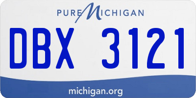 MI license plate DBX3121