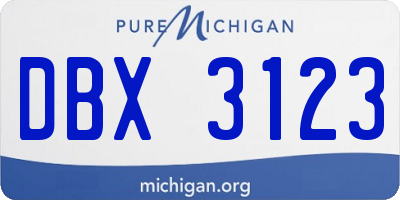 MI license plate DBX3123