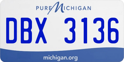 MI license plate DBX3136