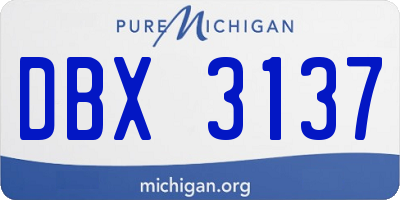 MI license plate DBX3137