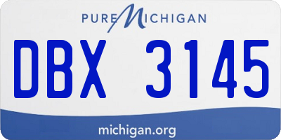 MI license plate DBX3145