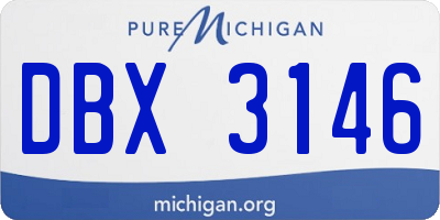 MI license plate DBX3146