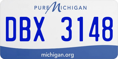 MI license plate DBX3148