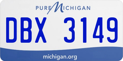 MI license plate DBX3149