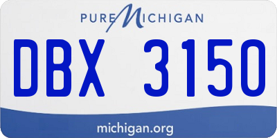 MI license plate DBX3150