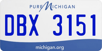 MI license plate DBX3151