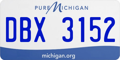 MI license plate DBX3152