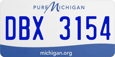 MI license plate DBX3154