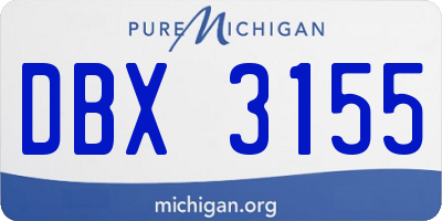 MI license plate DBX3155