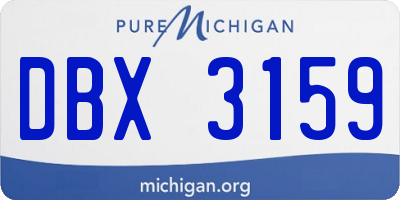 MI license plate DBX3159