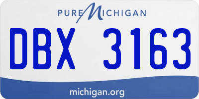 MI license plate DBX3163