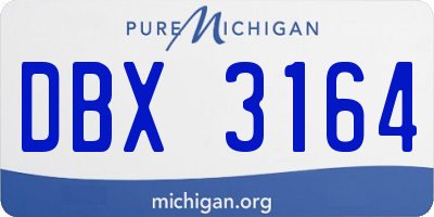 MI license plate DBX3164