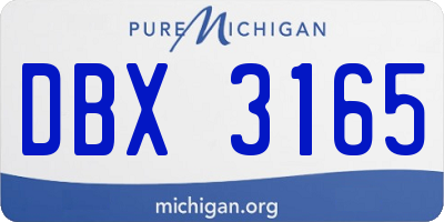 MI license plate DBX3165