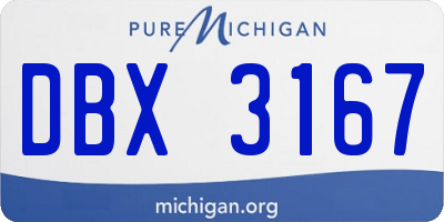 MI license plate DBX3167
