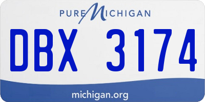 MI license plate DBX3174