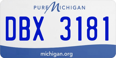 MI license plate DBX3181