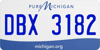 MI license plate DBX3182