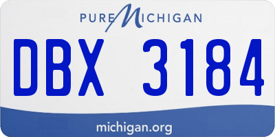 MI license plate DBX3184