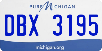 MI license plate DBX3195