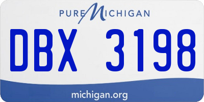 MI license plate DBX3198