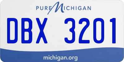 MI license plate DBX3201