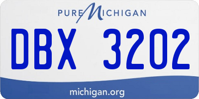 MI license plate DBX3202