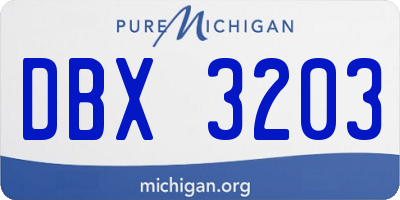 MI license plate DBX3203