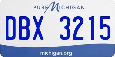 MI license plate DBX3215