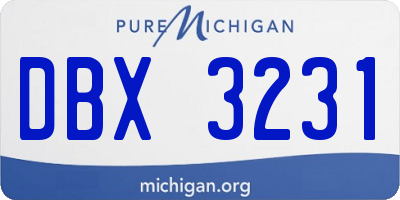 MI license plate DBX3231
