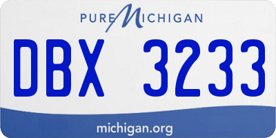 MI license plate DBX3233