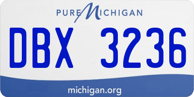 MI license plate DBX3236
