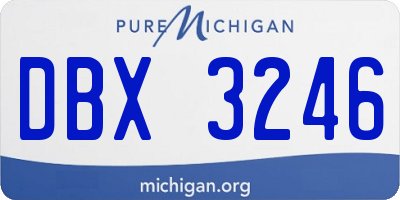 MI license plate DBX3246