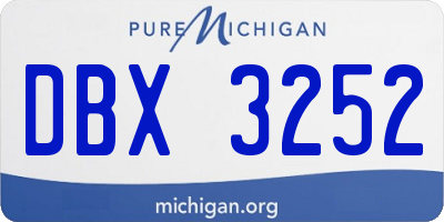 MI license plate DBX3252