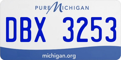 MI license plate DBX3253