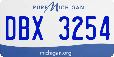MI license plate DBX3254