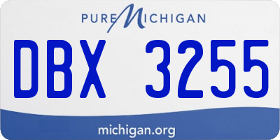 MI license plate DBX3255