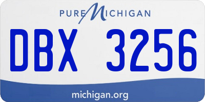 MI license plate DBX3256